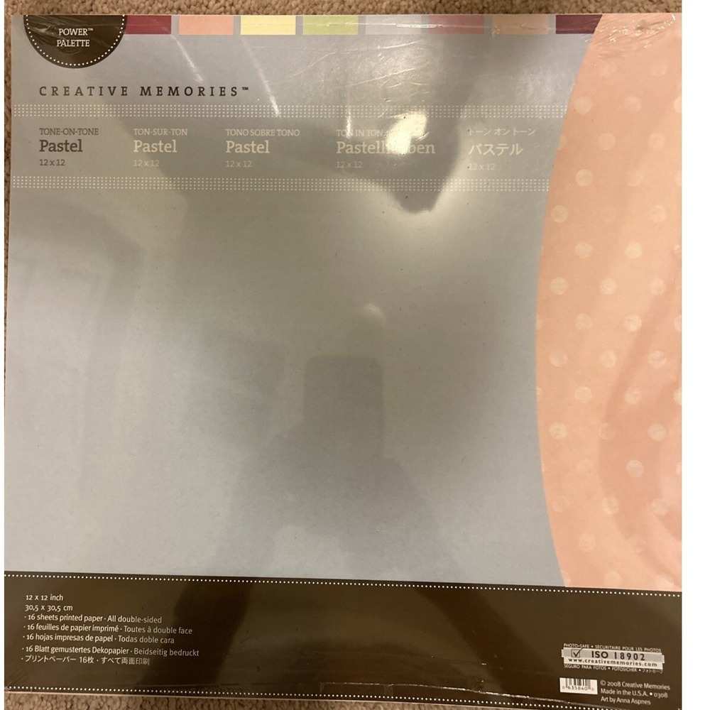 Creative Memories scrapbook paper Tone‎ On Tone Pastel 16 Sheets, printed, craft